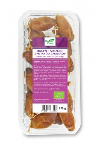 Bio Planet DAKTYLE SUSZONE Z PESTKĄ (NA GAŁĄZKACH) BIO 250 g -