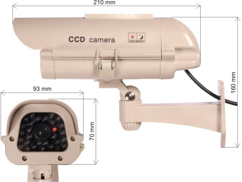 CEE Atrapa kamery Solarna migajaca LED SOL1500 W zestawie naklejka UW