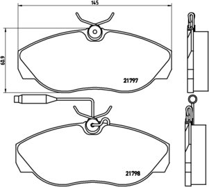 BREMBO Zestaw klocków hamulcowych, hamulce tarczowe P 23 068