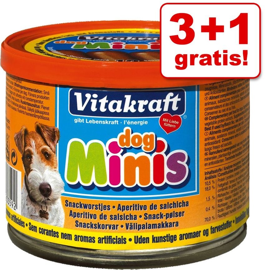 Фото - Ліки й вітаміни Vitakraft PIES MINIS 120g parówki mięso drobiowe i wieprzowe 