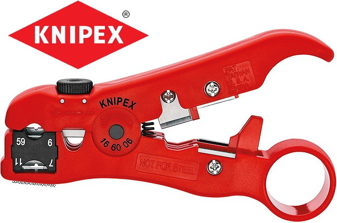 Knipex Ściągacz izolacji do kabli UTP/STP i płaskich telefonicznych koncentryczn (16 60 06 SB)