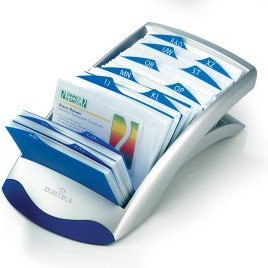DURABLE stojak VISIFIX desk na 200 wizytówek srebrny