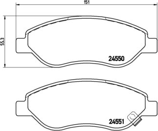 BREMBO Zestaw klocków hamulcowych, hamulce tarczowe P 59 053