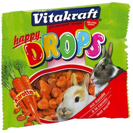 Vitakraft Happy Drops dropsy marchwiowe dla królika 40g