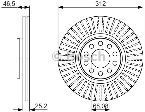 BOSCH Tarcza hamulcowa przednia, 0 986 479 A30  0986479A30