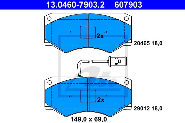 ATE KLOCKI HAM 13.0460-7903.2 IVECO DAILY 45.10 DIESEL 87-96 13.0460-7903.2