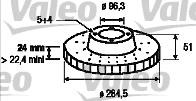 VALEO tarcza hamulcowa x2 przod 197207  197207