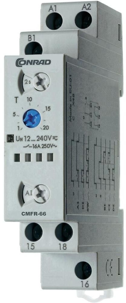 Conrad Przekaźnik czasowy CMFR-66 Components 506666 1 zestyk przełączny 16 A maks 400 V/AC maks 4000 VA 1 szt