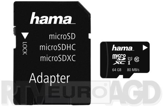 Hama microSDXC 64GB + adapter (001241520000)