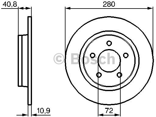 BOSCH Tarcza hamulcowa tylna, 0 986 479 181  0986479181
