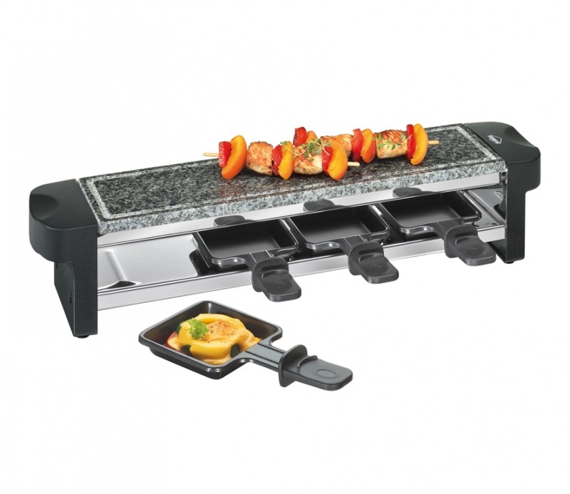 Küchenprofi Raclette dla 4 osób Hot Stone Quattro, czarne