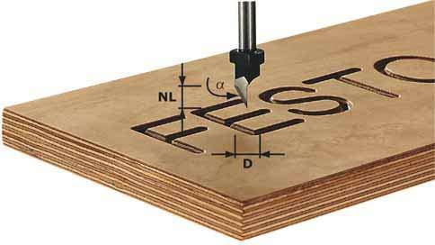 Festool frez do napisów, SW z trzpieniem 8 mm HW S8 D11/60° (491002)