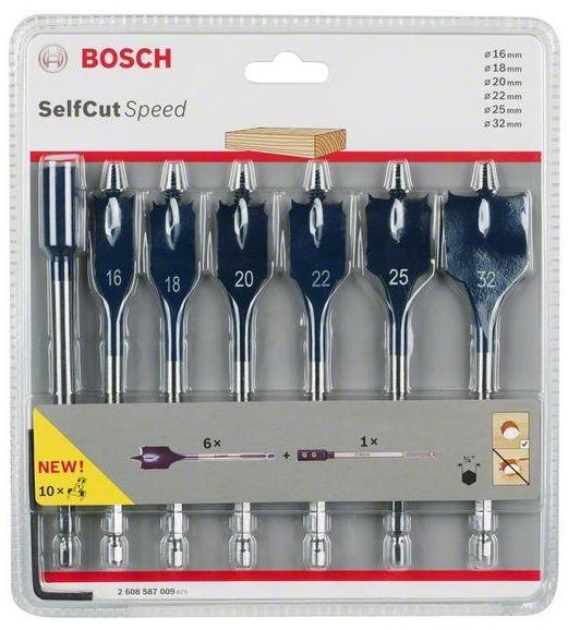 Bosch 2608587009, Średnica wiercenia: 16 mm, 18 mm, 20 mm, 22 mm, 25 mm, 32 mm, Materiał wiertła: Stal ulepszana cieplnie, Uchwyt narzędzia: 1/4