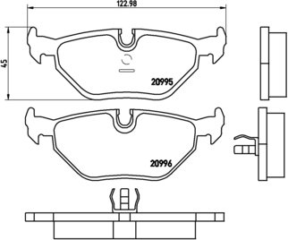 BREMBO Zestaw klocków hamulcowych, hamulce tarczowe P 06 011