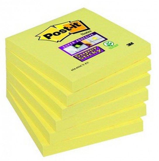 Post-it Bloczek samoprzylepny Super Sticky 76x76mm żółty 3M-70005197887 654-12SS