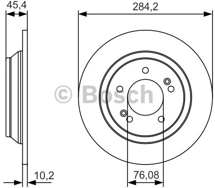 BOSCH Tarcza hamulcowa tylna, 0 986 479 C39  0986479C39