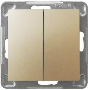Ospel Wyłącznik ścienny IMPRESJA MODUŁ podwójny schodowy złoty metalik