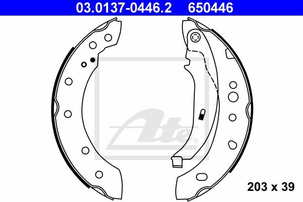 ATE SZCZĘKI HAM 03.0137-0446.2 PEUGEOT 206+ 1.4 I 10- 03.0137-0446.2