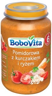 BOBOVITA Pomidorowa z kurczakiem i ryżem po 6 miesiącu 190 g