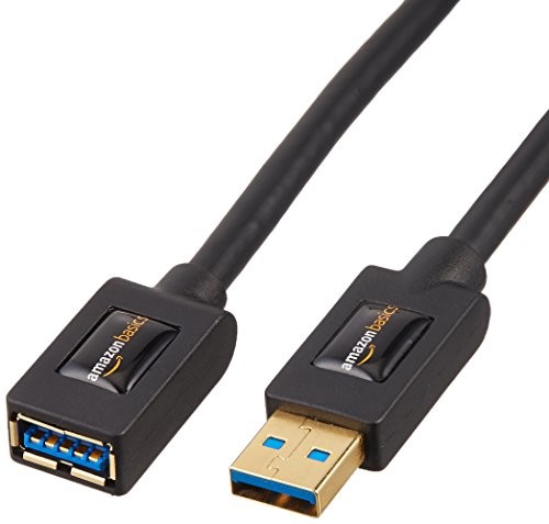 AmazonBasics przedłużacz USB 3.0 wtyk typu A na gniazdo typu A, długość 0,9 m, 2 sztuki