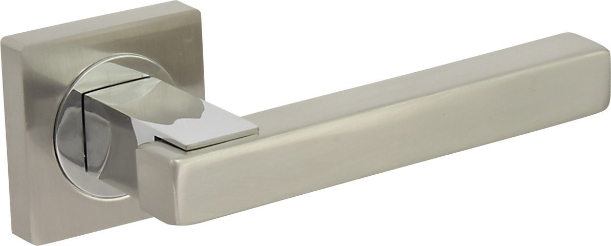 Alubrass Klamka CARO NA ROZECIE KWADRATOWEJ NIKIEL/CHROM CNICRQ