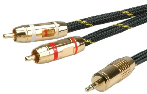 Rotronic ROLINE GOLD Audio Connection Cable 3.5mm Stereo - 2 x Cinch (RCA), Male - Male 5.0m kabel audio/video 11094276