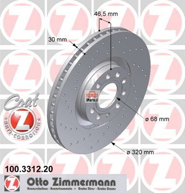 ZIMMERMANN Tarcza hamulcowa 100.3312.20