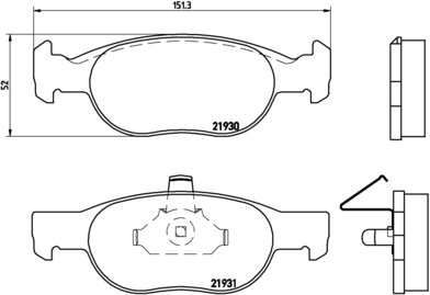 BREMBO Zestaw klocków hamulcowych, hamulce tarczowe P 23 073