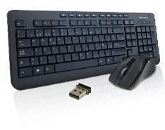 Phoenix Technologies PHKEYWIRELESS Combo wireless QWERTY Hiszpański klawiatura i bezprzewodowa mysz optyczna z nano odbiornik USB czarny PHKEYWIRELESS