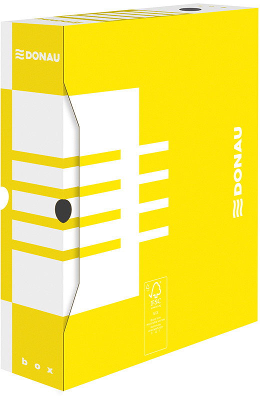 Donau Pudło archiwizacyjne , karton, A4/80mm, żółte 7660301FSC-11