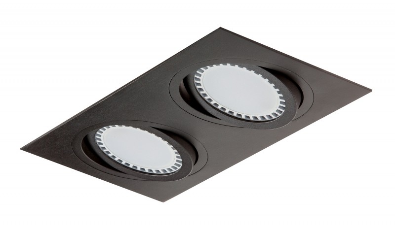 Light&More LM 611/2 OPRAWA HALOGENOWA LED WPUSZCZANA OCZKO REGULOWANA ALUMINIUM CZARNY ES111 QR111 AR111 GU10 G53