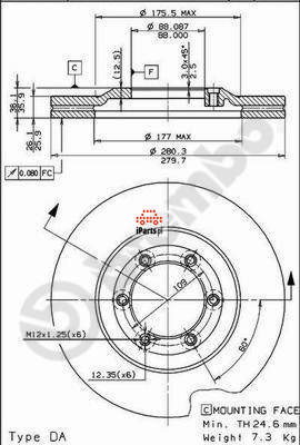 BREMBO Tarcza hamulcowa 09.6866.10
