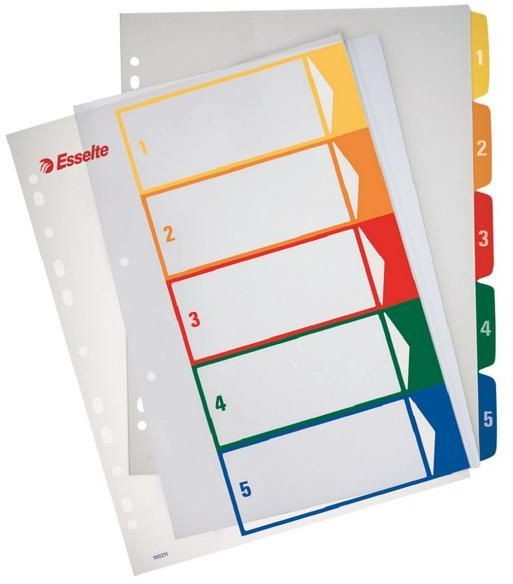 Esselte Przekładka 1-5 do nadruku tekstu na kartę plastikowe numeryczne - N1483