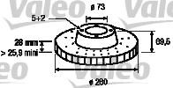 VALEO tarcza hamulcowa x1 przod 197248  197248