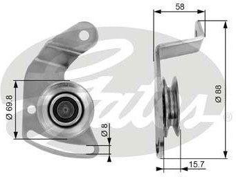 GATES Rolka napinacza, pasek klinowy T36043