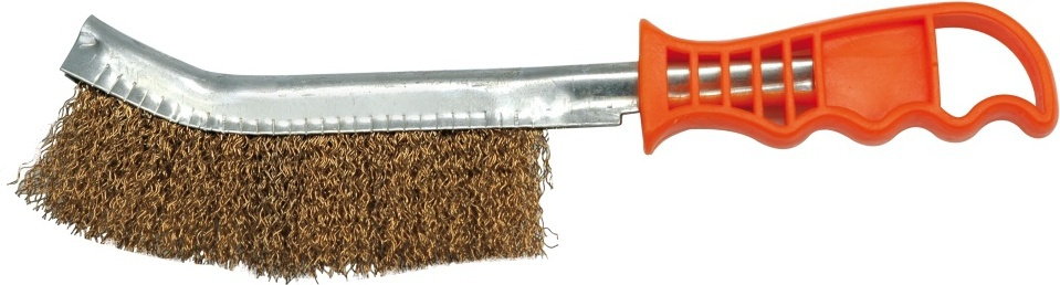 VOREL Szczotka druciana, mosiężna z plastikowym uchwytem 06965