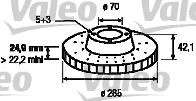 VALEO tarcza hamulcowa x2 przod 186881  186881