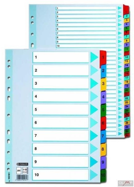 Esselte PRZEKŁADKI KARTONOWE A4 MYLAR A-Z