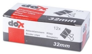 DOX OFFICE BIELLA Klipy do akt biurowy 32 mm 12 sztuk DN137