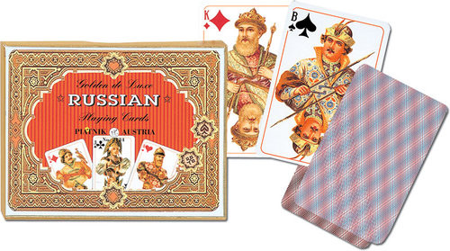 Piatnik Karty do gry 2 talie, Rosyjskie - złote