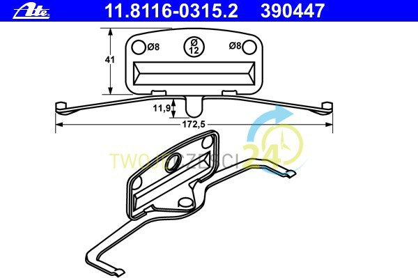 ATE Sprężyna, zacisk hamulca 11.8116-0315.2