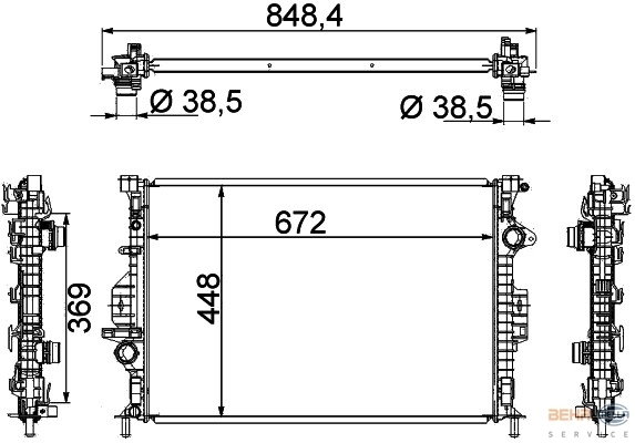 HELLA Chłodnica, układ chłodzenia silnika 8MK 376 787-121