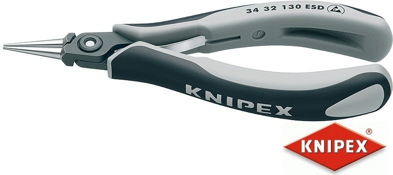 Knipex szczypce precyzyjne dla elektroników ESD, dwukomponentowe (34 32 130 ESD)