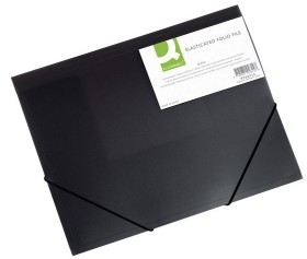 Q-Connect PBS Teczka z gumką na rogach 400 mic wykonana z PP transparentna czarna