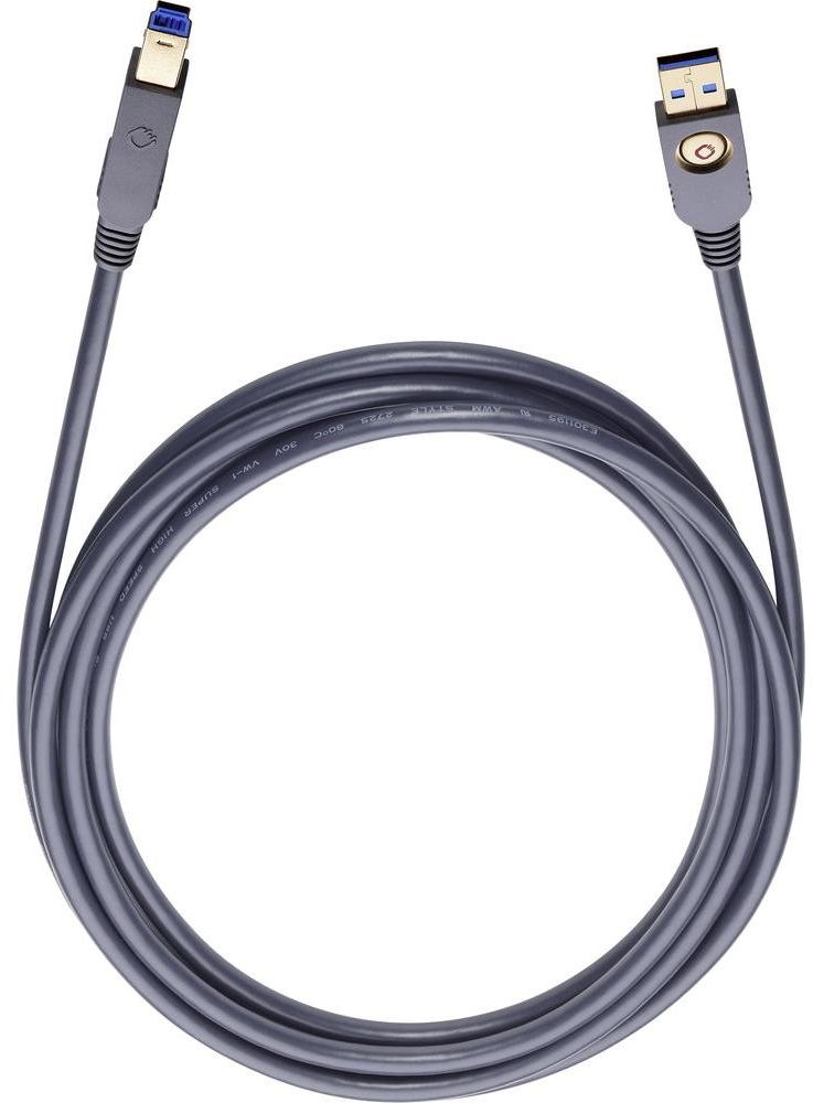 Oehlbach Kabel USB 3.0 9223 [1x Złącze męskie USB 3.0 A 1x Złącze męskie USB 3.0 B] 7.50 m czarny