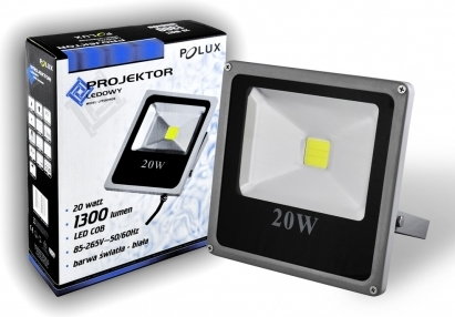 Polux Naświetlacz LED 20W 200W zimna barwa światła, LPP20CWGB COB IP65 302397