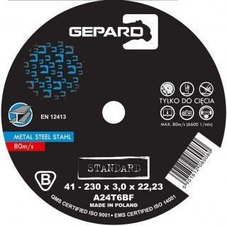 Gepard tarcza do metalu 41 95A 230x3,0x22 Standard