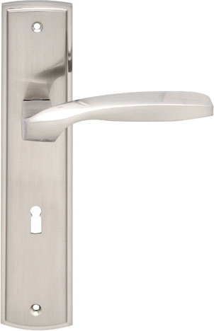 VDS Klamka DUBAJ 72 DŁUGI SZYLD KLUCZ NIKIEL SAT 34-0058