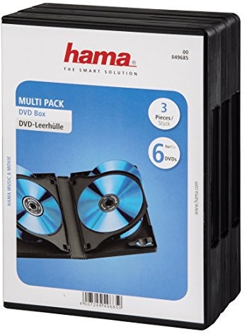 Hama DVD obudowom marki potrójna paczka (nadają się do stosowania na 6 płyty DVD, pasuje również do płyt CD i Blu-rays, z folią do wkładania Covers) czarna 00049685