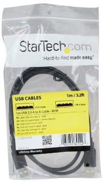 STARTECH.COM Startech.COM 1 m USB 2.0 A do kabla A  wtyczka/wtyczka kabla przyłączeniowego USB  czarny (USB2AA1M)